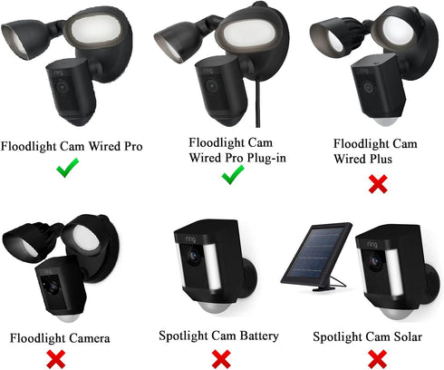 Silicone Skin Case for Ring Floodlight Cam Wired Pro, UV & Weather Protection Cover, White, 2 Pack