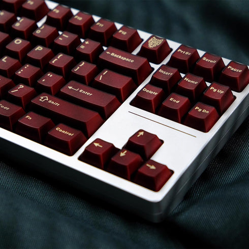 114 Keycaps Translucent Red Keycaps, Cherry Profile Doubleshot PBT Keycap Set for 61/64/87/104/108 Cherry MX Switches