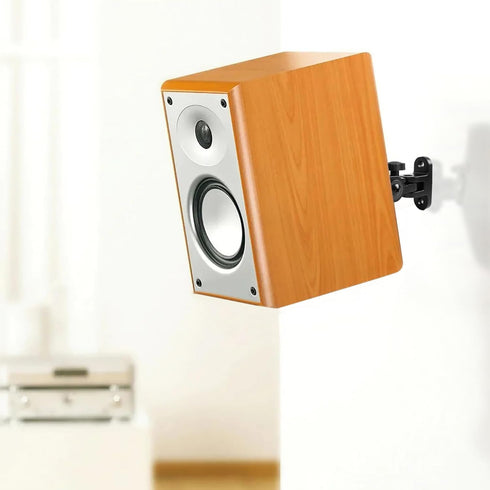 Universal Speaker Wall/Ceiling Mount Brackets | 180° Adjustment, 2 Packs Black Metal Wall Mount for Small Speakers,