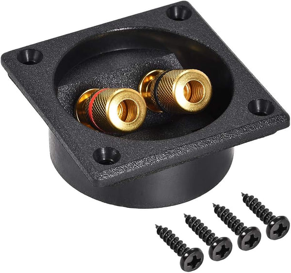 uxcell 2-Way Square Speaker Box Terminal Binding Post for Subwoofer Connectors, 1pcs Narrow Type