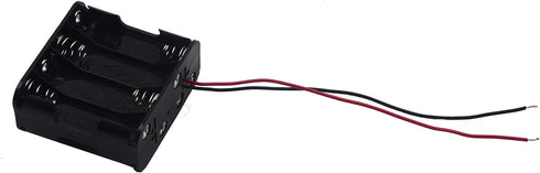 LampVPath (Pack 2 8 12V of AA Battery Holder, Battery Holder with Leads-Double Layers (Each Layer Loads Four aa