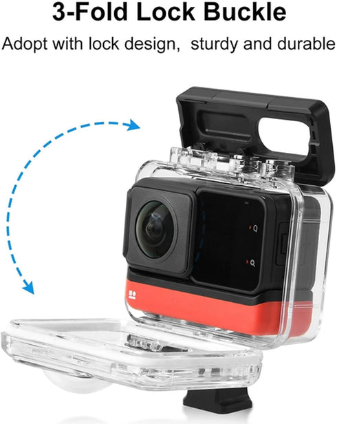 Waterproof Housing Case for Insta360 ONE RS 360 Underwater Diving Shell, 60M Protective Shell