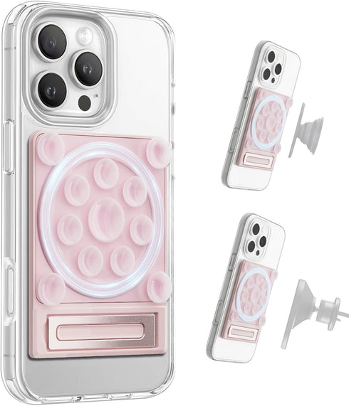 SEMBO Silicone Suction Phone Case Adhesive Sticky Grip Stand with Mag-Back for MagSafe