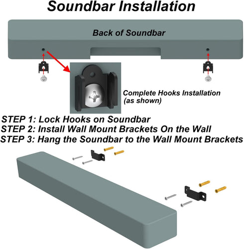 Speaker Wall Mount for Samsung, Sony, Vizio, Roku, and More, Mounting Brackets for Satellite Speakers