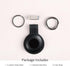 Genuine Leather Airtag Holder for Apple Airtag, Secure Keychain Holder with Stainless Steel Ring, Black V2.0