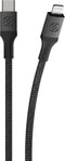 Scosche Ci4B1SG-SP 1-ft Premium Charge & Sync Braided Cable for Lightning & USB-C Devices, MFi Certified, Black.