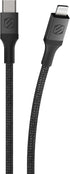 Scosche Ci4B1SG-SP 1-ft Premium Charge & Sync Braided Cable for Lightning & USB-C Devices, MFi Certified, Black.