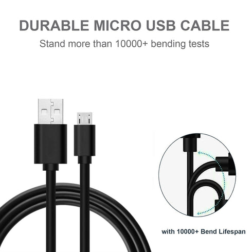 5FT Micro USB Charger Cable Cord, Replacement for HyperX Cloud Flight, Corsair Void, Razer BlackShark V2 Pro, Headsets