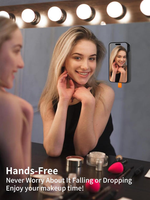 Magnetic Suction Cup Phone Mount, Silicone Grip Holder for MagSafe, Hands-Free Mirror Shower Phone Holder for TikTok