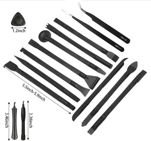 15 Pcs Antistatic Spudger Plastic Opening Pry Tool Set for Touch Screen or Case Cleaning Scraper Prying Tool for Laptop