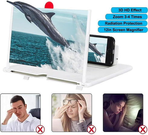 Generic 12" (8.7 5.1 12" (8.7 5.1 Sn Magnifier New Version, Foldable Phone Sn Magnifier, Mobile Phone Magnifier