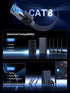 8 3FT, 40Gbps 2000Mhz 26AWG RJ45 PS5 3FT UGREEN Cat Ethernet Cable Flat High Speed Internet Cable Braided Network Cord