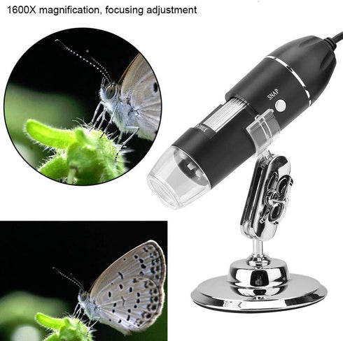 USB Microscope, 50X-500X 0.3MP LED Magnifier for Computer, Holder for Industrial PCB Checking, Jewelry Appraisal