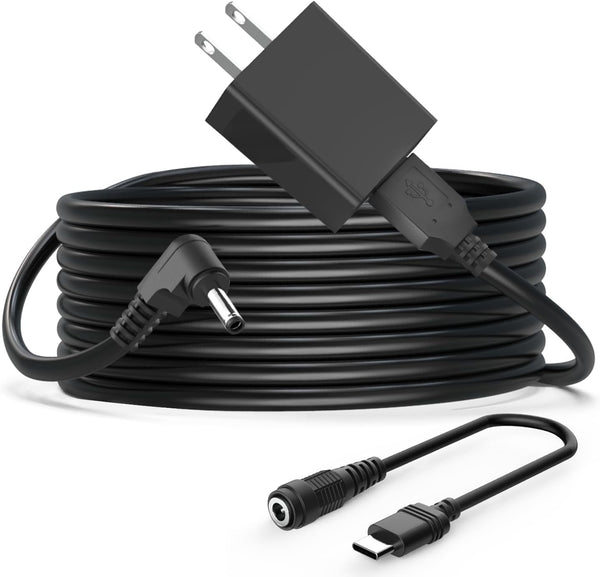 Cordro 13.2FT Charger Cable Power Adapter Compatible with Ring Stick Up Cam Battery/Plug-in