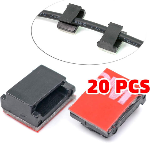 Mini Self Adhesive Car Cable Ties Mounts Holder Compatible with 3M Adhesive Car Charging Cable Clips Camera/GPS Power Cord Wire Management Used with Car/Motor/Office/Home(20PCS)
