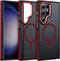Samsung Galaxy S23 Ultra Case, Slim Drop-Proof, Anti-Skid Edge, MagSafe Compatible, Silky Translucent Back, Black/Red.
