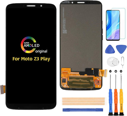 A-MIND Screen Replacement for Motorola Moto Z3 Play XT1929-1/3/4/5/6 Touch Digitizer LCD Assembly, Black