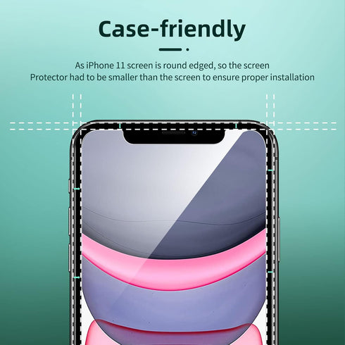 NEW'C 4 Pack, 2 Pack Screen Protector for iPhone 11 + 2 Pack Camera Lens Protector, Case Friendly, Sensor Protection,
