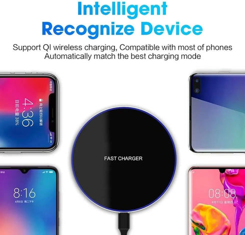 30W Fast Wireless Charger Pad, Compatible with iPhone 14/13/12/11/X, Samsung Galaxy S23/S22/S21/S20, White