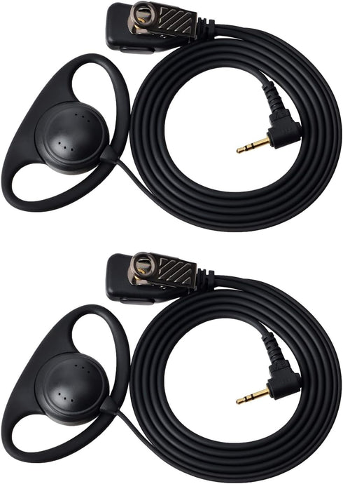 1 Pin 2.5mm D Shape Walkie Talkie Earpiece Headsets with PTT Mic for Motorola Radios Talkabout Series, 2 Packs
