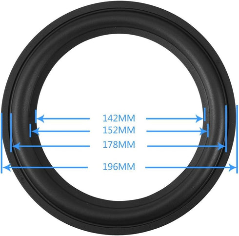 Socobeta 2pcs 8 inches Speaker Rubber Perforated Subwoofer Surround Rings Replacement Parts for Speaker Repair or DIY