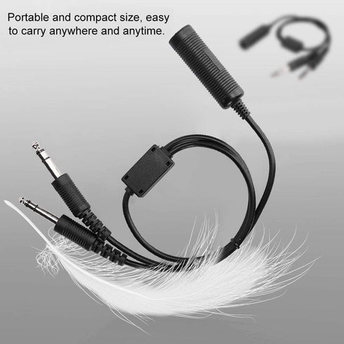 Headset Adapter Cable - U174 Helicopter to General Aviation Headset Adapter with Dual GA Plugs