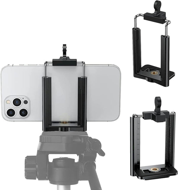 DaVoice Tripod Phone Mount 1/4" Screw Adapter, Compatible with iPhone Samsung and Cell