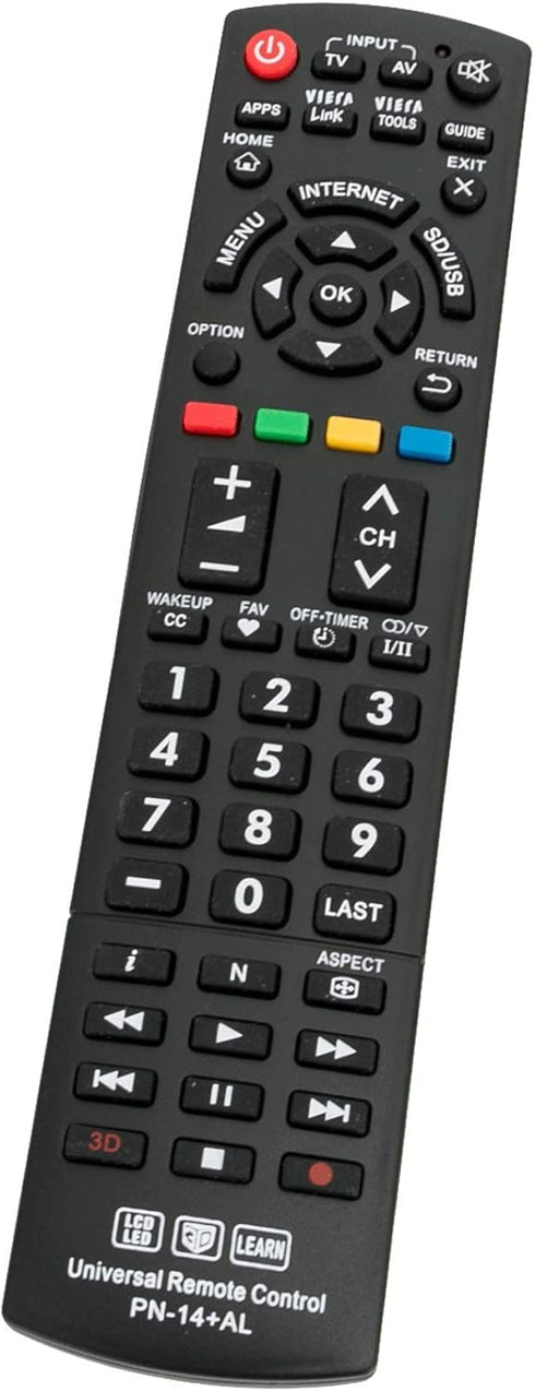 Universal Replacement Remote for Panasonic TV, Fits Multiple Models including PN-14L, EUR7627Z20, N2QAYB000486