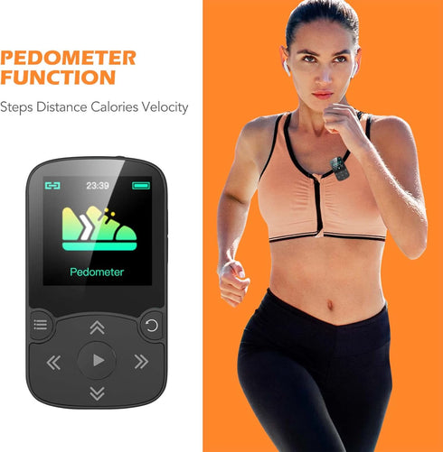 AGPTEK 64GB MP3 A65 5.3 128GB Player with Clip, Bluetooth Lossless Sound with FM Radio, Voice Recorder for Sport