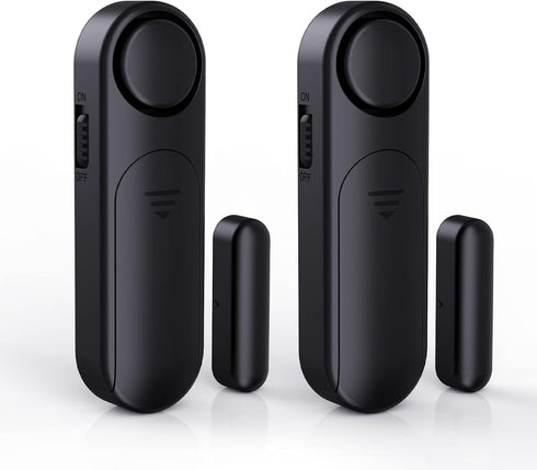 Door Alarm When Opened (2 Pack), 120dB Door and Window Open Sensor for Home Security, Kid Safety, Black