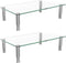 Simple Trending 2 Pack Computer Monitor Riser with Height Adjustable, Tempered Glass,