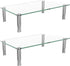 Simple Trending 2 Pack Computer Monitor Riser with Height Adjustable, Tempered Glass,