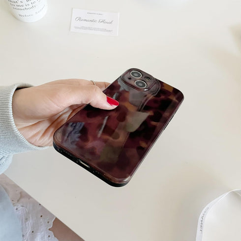 XQAGU 17 Cute Phone Case for iPhone Case Tortoise Shell Pattern Leopard Full Camera Protective Slim Shockproof Cool