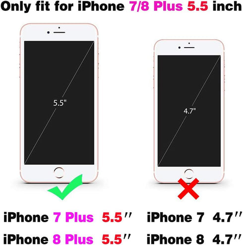 Asuwish Phone Case for iPhone 7plus 8plus 7/8 Plus Wallet Cover with Tempered Glass Screen Protector and Leather Purse Credit Card Holder Slot Cell i Phone7s 7s + 7+ 8s 8+ Phones8 7p 8p Women White