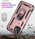 Yiakeng iPhone 12/12 Pro Case with Screen Protector, Military Grade Protective Case with Ring (Rose Gold)