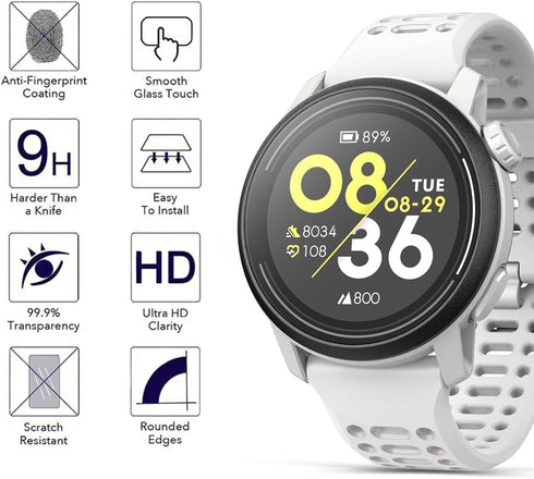 4 Pack Compatible with COROS PACE 3 Watch Screen Protector Tempered Glass for Coros Pace 3 Sport Smartwatch Screen Protectors Cover Foils Glass Anti-Scratch Anti-Fingerprint Bubble Free