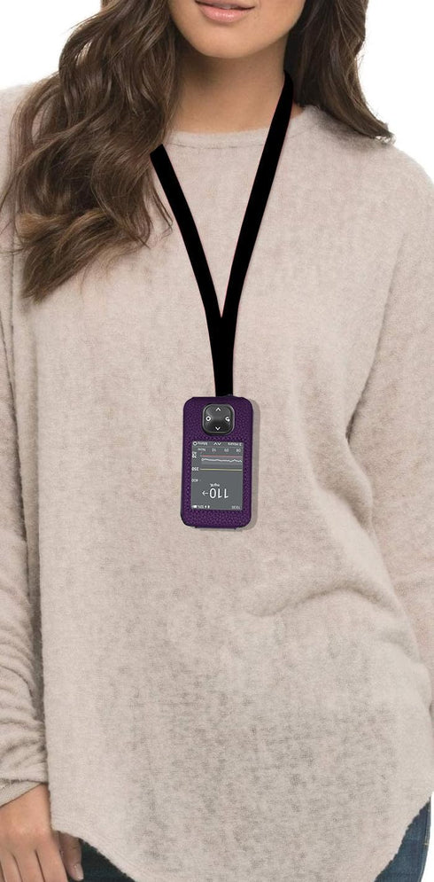 Dexcom G7/G6 Receiver Fitted Leather Case with Screen Protector & Lanyard (Purple)