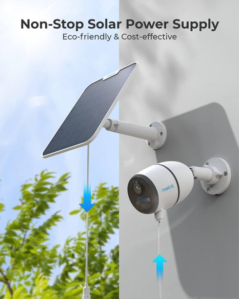 REOLINK 6W Solar Panel White, Non-Stop Power Supply for Wireless Battery Cameras, Waterproof, Adjustable Mount