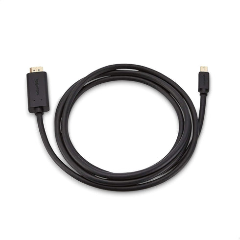 1080p, 6 Amazon Basics Mini DisplayPort to HDMI Cable for MacBook Air/Pro, Gold-Plated Plugs, Foot, Black