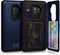 TORU CX PRO Case for Galaxy S9 Plus, Slim Shockproof Cover with Card Holder, Kickstand, Mirror, USB Adapter - Blue