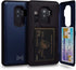 TORU CX PRO Case for Galaxy S9 Plus, Slim Shockproof Cover with Card Holder, Kickstand, Mirror, USB Adapter - Blue