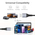 6 Inch USB C Cable Short, 0.5ft 3-Pack Braided USB A to USB C Fast Charging Cord for Samsung Galaxy S23 S22 Note 20,