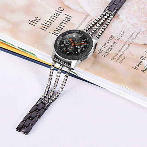Bands Compatible with Samsung Galaxy Watch 46mm / Galaxy 3 45mm, 22mm Bling Diamond Stainless Steel Metal Replacement