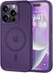 MOCCA iPhone 14 Pro Case - Slim Translucent Matte, 13FT Military Drop Protection, Strong Magnetic, Deep Purple, MagSafe