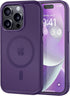 MOCCA iPhone 14 Pro Case - Slim Translucent Matte, 13FT Military Drop Protection, Strong Magnetic, Deep Purple, MagSafe