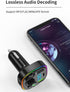 Bluetooth 5.3 FM Transmitter Car Adapter, Fast Charger with Hi-Fi Audio & Clear Calls, 7 Colors LED Backlit