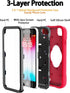 KCJ iPhone SE 2022/2020, 8/7/6/6S Case - Heavy Duty Full Body Protection with 2 Screen Protectors & Ring Stand