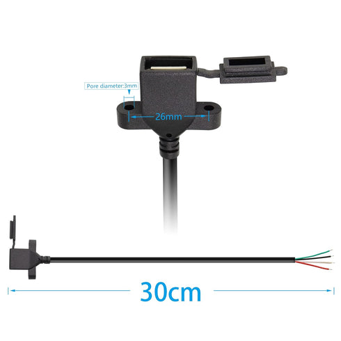 RIIEYOCA USB 2.0 Female 4pin Bare Wire Pigtail Cable with Dust Cap for DIY USB Equipment Repair and Replacement.