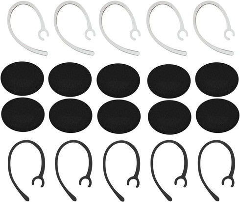 Zotech Universal Small Clamp Bluetooth Ear Hook Loop Clip and Foam, Set of 20