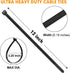 1200pcs 12 Inch, 50lb RAZCC Black Cable Zip Ties Heavy Duty Plastic Nylon Tie Wraps with Tensile Strength for Indoor